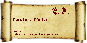 Menches Márta névjegykártya